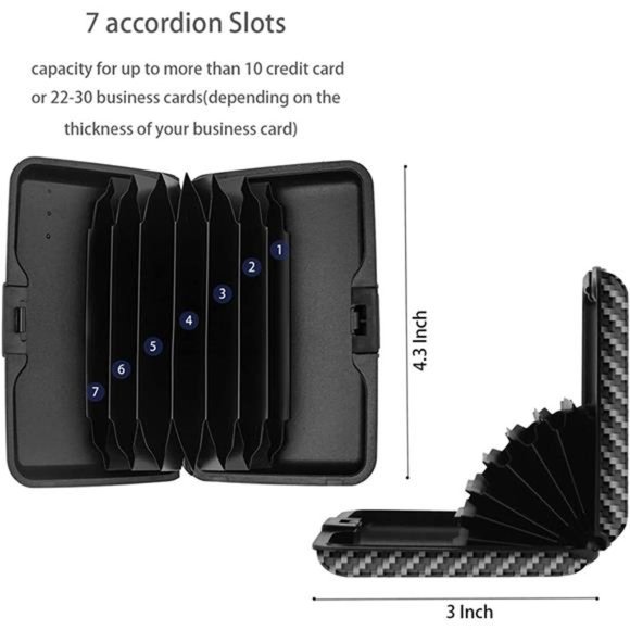 Mini Credit Card Holder, RFID Blocking Slim Hard Card Case ID Case Travel Wallet - Picture 5 of 8